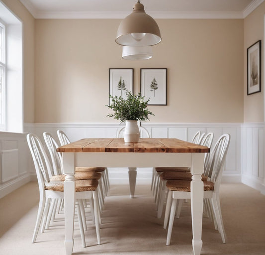 Supercolour Twist Carpet Inspiration - Stone Grey 1492 in a beautiful modern country themed dining room